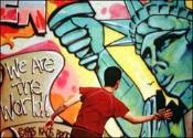 "We are the world": Graffiti in den Straen New Yorks
