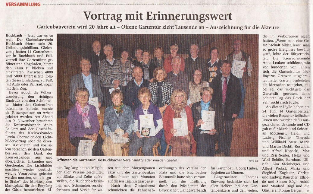 Ehrungen zum Tag der offenen Gartentür