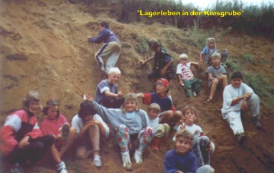 Lagerleben in der Kiesgrube